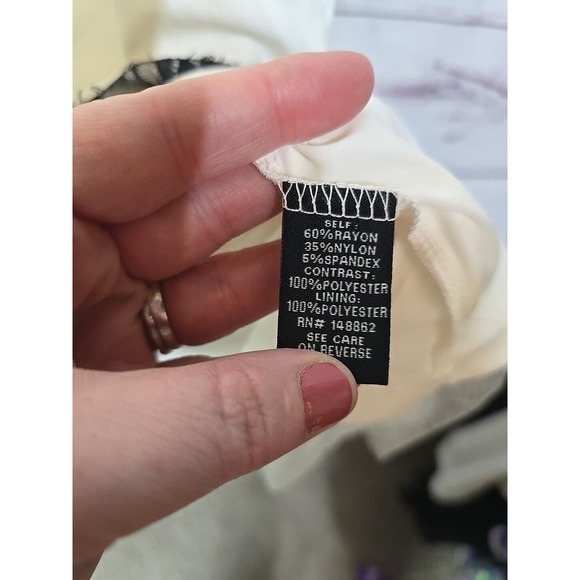 NWT Torrid Ivory Black Lace 3/4 Sleeve Rockabilly Skater Dress Womans Size 5x - Picture 6 of 6